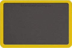 Smart Step - 3' Long x 2' Wide, Dry Environment, Anti-Fatigue Matting - Gray with Yellow Borders, Urethane with Urethane Sponge Base, Beveled on All 4 Sides - Apex Tool & Supply