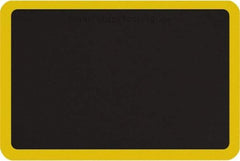 Smart Step - 3' Long x 2' Wide, Dry Environment, Anti-Fatigue Matting - Black with Yellow Borders, Urethane with Urethane Sponge Base, Beveled on All 4 Sides - Apex Tool & Supply