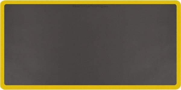 Smart Step - 6' Long x 3' Wide, Dry Environment, Anti-Fatigue Matting - Gray with Yellow Borders, Urethane with Urethane Sponge Base, Beveled on All 4 Sides - Apex Tool & Supply
