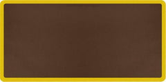 Smart Step - 6' Long x 3' Wide, Dry Environment, Anti-Fatigue Matting - Brown with Yellow Borders, Urethane with Urethane Sponge Base, Beveled on All 4 Sides - Apex Tool & Supply