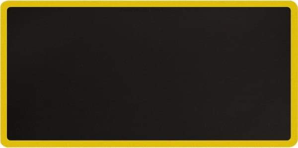 Smart Step - 6' Long x 3' Wide, Dry Environment, Anti-Fatigue Matting - Black with Yellow Borders, Urethane with Urethane Sponge Base, Beveled on All 4 Sides - Apex Tool & Supply