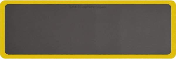 Smart Step - 6' Long x 2' Wide, Dry Environment, Anti-Fatigue Matting - Gray with Yellow Borders, Urethane with Urethane Sponge Base, Beveled on All 4 Sides - Apex Tool & Supply