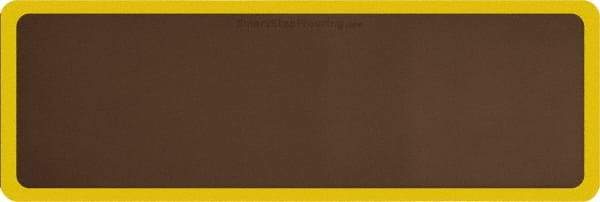 Smart Step - 6' Long x 2' Wide, Dry Environment, Anti-Fatigue Matting - Brown with Yellow Borders, Urethane with Urethane Sponge Base, Beveled on All 4 Sides - Apex Tool & Supply