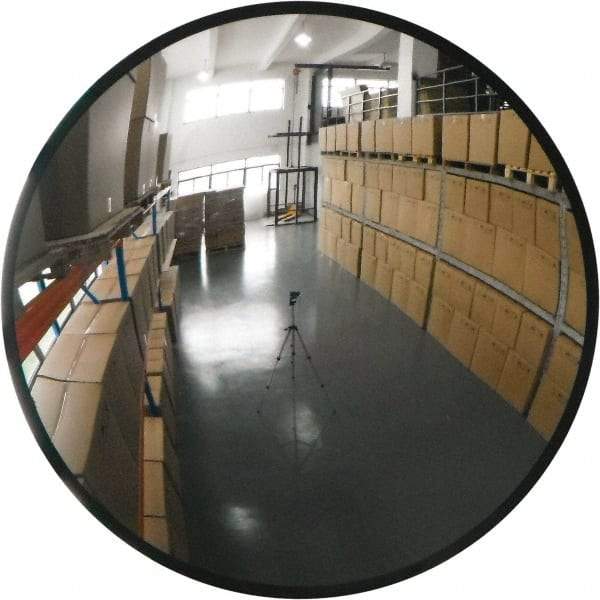 PRO-SAFE - Indoor/Outdoor Round Convex Safety, Traffic & Inspection Mirrors - Glass Lens, Galvanized Steel Backing, 18" Diam x 20" High - Apex Tool & Supply