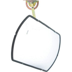 PRO-SAFE - Indoor/Outdoor Rectangular Convex Safety, Traffic & Inspection Mirrors - Acrylic Lens, Laminated Hardboard Backing, 26" High - Apex Tool & Supply
