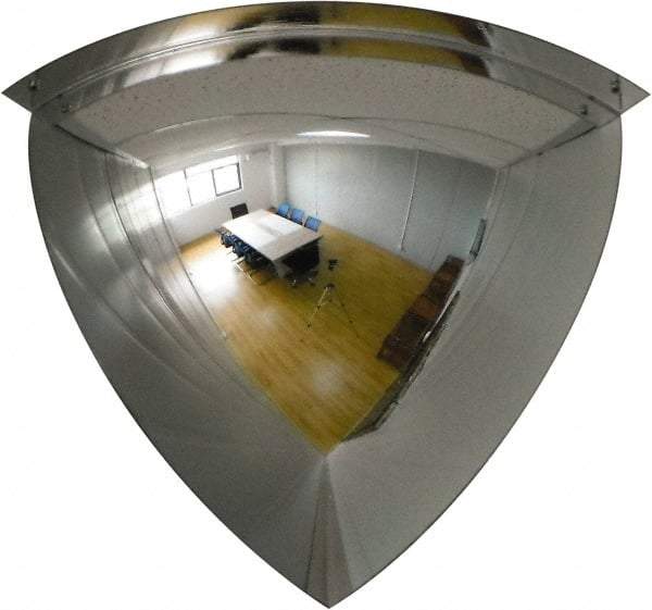 PRO-SAFE - Indoor/Outdoor Quarter Dome Dome Safety, Traffic & Inspection Mirrors - Polycarbonate Lens, 18" Diam x 15" High - Apex Tool & Supply