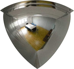 PRO-SAFE - Indoor/Outdoor Quarter Dome Dome Safety, Traffic & Inspection Mirrors - Polycarbonate Lens, 26" Diam x 19" High - Apex Tool & Supply