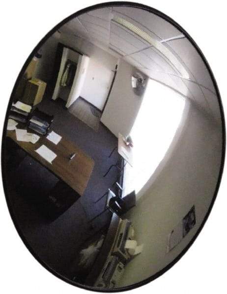 PRO-SAFE - Indoor/Outdoor Round Convex Safety, Traffic & Inspection Mirrors - Polycarbonate Lens, Hardboard Backing, 26" Diam x 27" High - Apex Tool & Supply