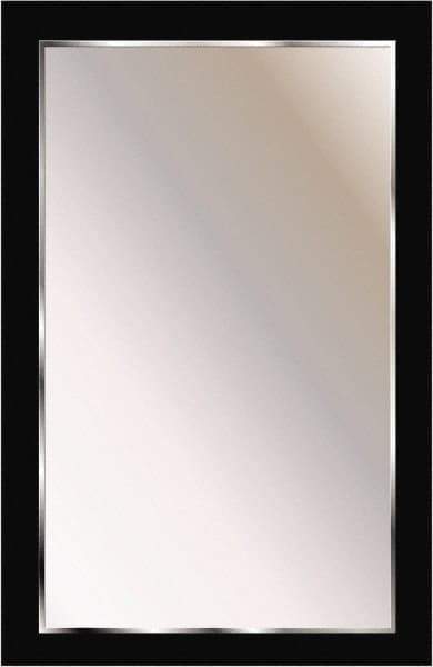 PRO-SAFE - 18" Wide x 30" High, Theft Resistant, Rectangle Glass Washroom Mirror - Stainless Steel Frame - Apex Tool & Supply