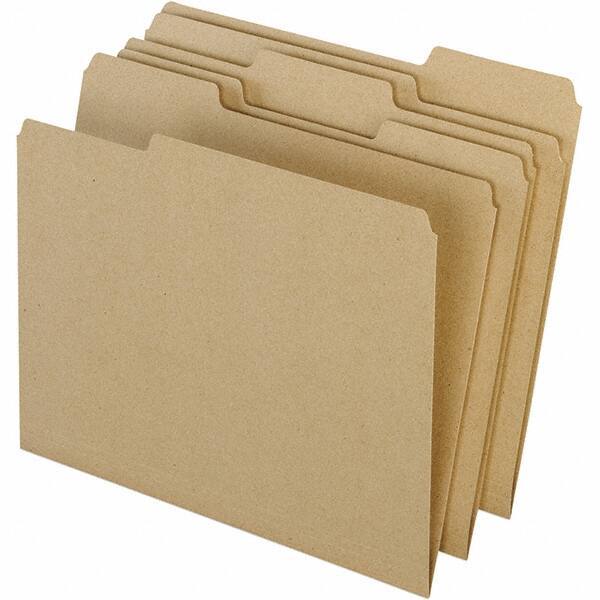 Pendaflex - 11-5/8 x 9-1/2", Letter Size, Natural, File Folders with Top Tab - 11 Point Stock, Assorted Tab Cut Location - Apex Tool & Supply