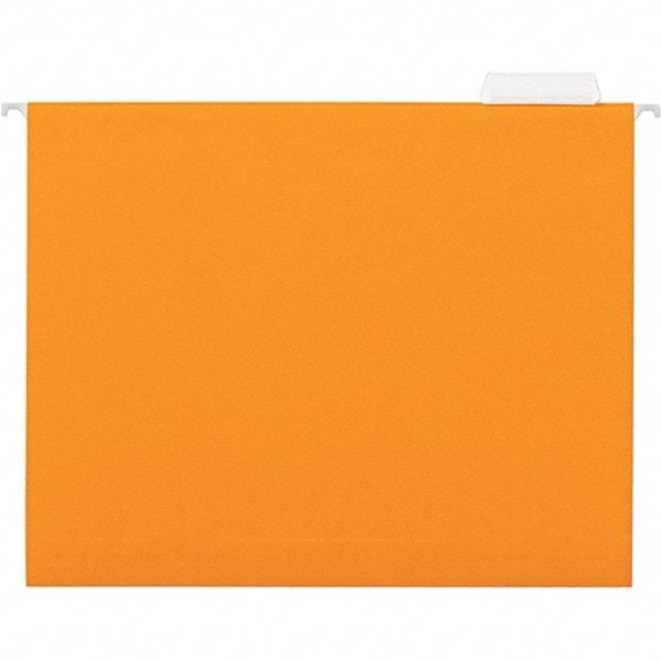 UNIVERSAL - 9-1/2x11-3/4", Letter Size, Orange, Hanging File Folder - 11 Point Stock, 1/5 Tab Cut Location - Apex Tool & Supply