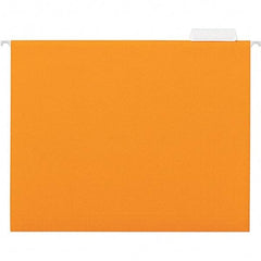 UNIVERSAL - 9-1/2x11-3/4", Letter Size, Orange, Hanging File Folder - 11 Point Stock, 1/5 Tab Cut Location - Apex Tool & Supply