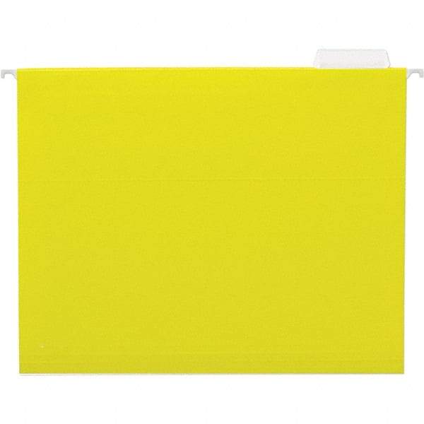 UNIVERSAL - 9-1/2x11-3/4", Letter Size, Yellow, Hanging File Folder - 11 Point Stock, 1/5 Tab Cut Location - Apex Tool & Supply
