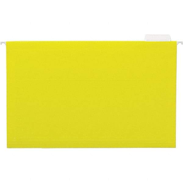 UNIVERSAL - 9-1/2x11-3/4", Legal, Yellow, Hanging File Folder - 11 Point Stock, 1/5 Tab Cut Location - Apex Tool & Supply