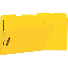 UNIVERSAL - 12-1/4 x 9-1/2", Letter Size, Yellow, File Folders with Top Tab - 11 Point Stock, Assorted Tab Cut Location - Apex Tool & Supply