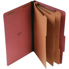 UNIVERSAL - 15 x 10-3/8", Legal, Red, Classification Folders with Top Tab Fastener - 25 Point Stock, Right of Center Tab Cut Location - Apex Tool & Supply