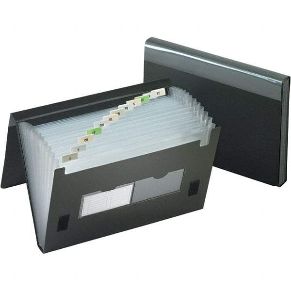 Pendaflex - 13 x 9-1/2", Letter Size, Black, A-Z Indexed Expanding Files - Assorted Tab Cut Location - Apex Tool & Supply
