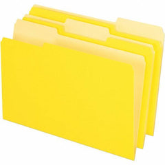 Pendaflex - 14-5/8 x 9-3/16", Legal, Yellow, File Folders with Top Tab - 11 Point Stock, Assorted Tab Cut Location - Apex Tool & Supply
