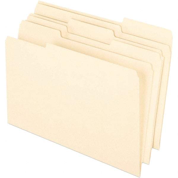 Pendaflex - 14-5/8 x 9-1/2", Legal, Manila, File Folders with Top Tab - 11 Point Stock, Assorted Tab Cut Location - Apex Tool & Supply