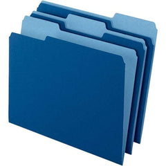 Pendaflex - 11-5/8 x 9-3/16", Letter Size, Navy Blue, File Folders with Top Tab - 11 Point Stock, Assorted Tab Cut Location - Apex Tool & Supply