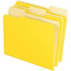 Pendaflex - 11-5/8 x 9-1/2", Letter Size, Yellow, File Folders with Top Tab - 11 Point Stock, Assorted Tab Cut Location - Apex Tool & Supply