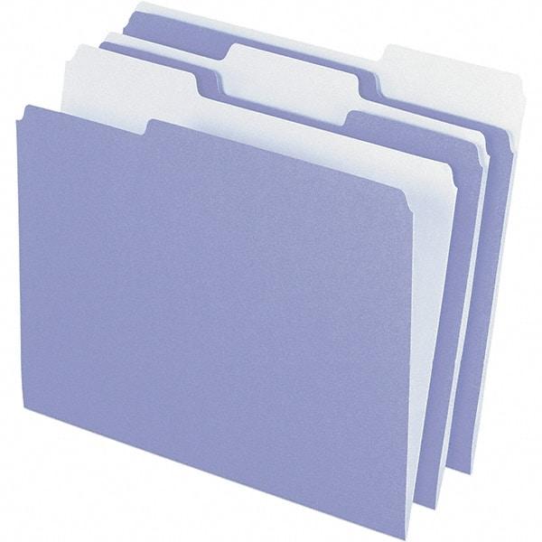 Pendaflex - 11-5/8 x 9-1/2", Letter Size, Lavender, File Folders with Top Tab - 11 Point Stock, Assorted Tab Cut Location - Apex Tool & Supply