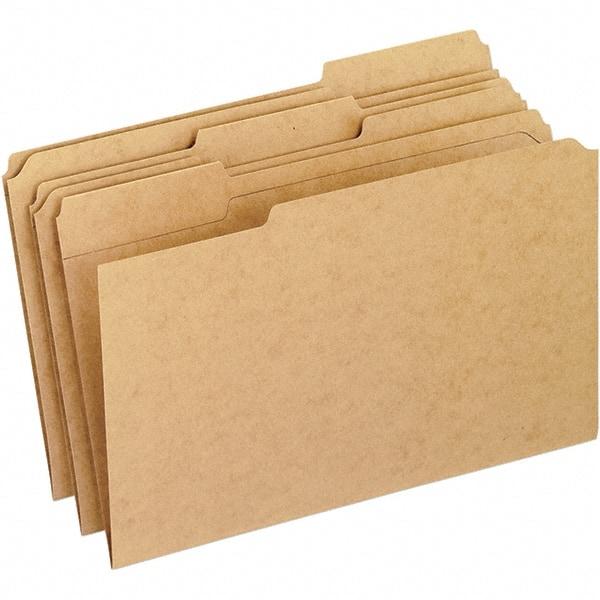 Pendaflex - 15-1/4 x 10", Legal, Brown, File Folders with Top Tab - 11 Point Stock, Assorted Tab Cut Location - Apex Tool & Supply