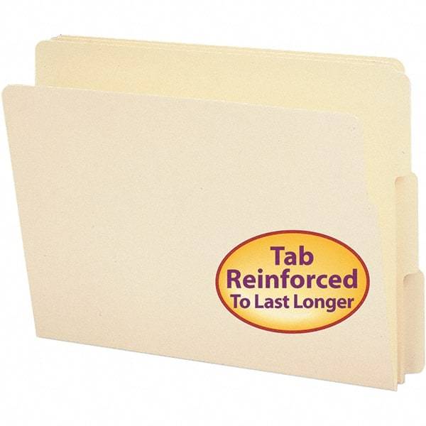SMEAD - 12-1/4 x 9-1/2", Letter Size, Manila, File Folders with End Tab - 11 Point Stock, Assorted Tab Cut Location - Apex Tool & Supply