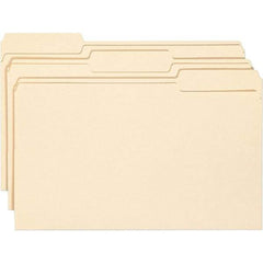 SMEAD - 14-3/4 x 9-1/2", Legal, Manila, File Folders with Top Tab - 11 Point Stock, Assorted Tab Cut Location - Apex Tool & Supply