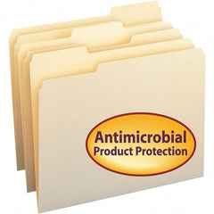 SMEAD - 11-5/8 x 9-1/2", Letter Size, Manila, File Folders with Top Tab - 11 Point Stock, Assorted Tab Cut Location - Apex Tool & Supply