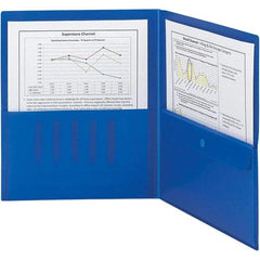 SMEAD - 11 x 8-1/2", Letter Size, Blue, Two Pocket Folder - Apex Tool & Supply