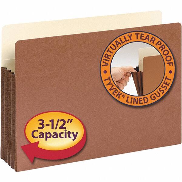 SMEAD - 14-3/4 x 9-1/2", Legal, Redrope, 3-1/2" Expanding Wallet - 11 Point Stock, Straight Tab Cut Location - Apex Tool & Supply