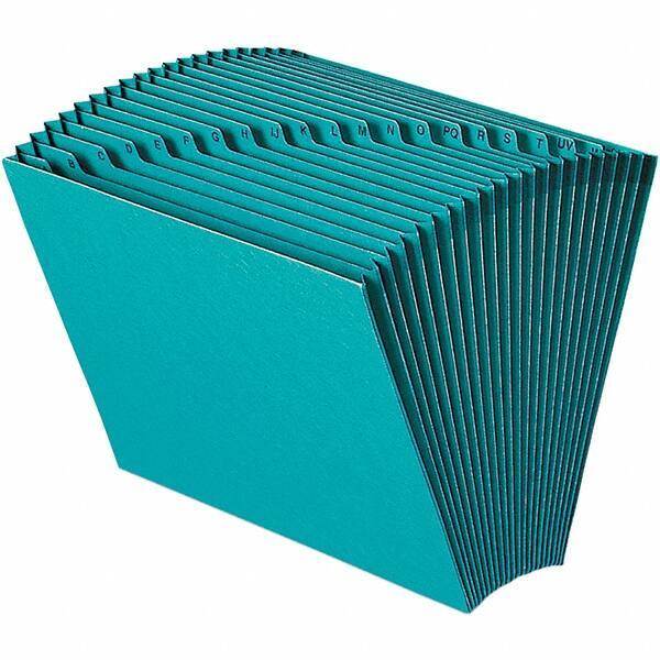 SMEAD - 12 x 10", Letter Size, Teal, A-Z Indexed Expanding Files - Assorted Tab Cut Location - Apex Tool & Supply