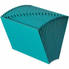 SMEAD - 12 x 10", Letter Size, Teal, A-Z Indexed Expanding Files - Assorted Tab Cut Location - Apex Tool & Supply