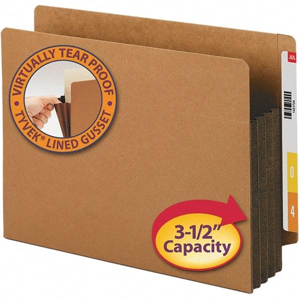 SMEAD - 12-1/4 x 9-1/2", Letter Size, Dark Brown, 3-1/2" Expanding Wallet - Straight Tab Cut Location - Apex Tool & Supply