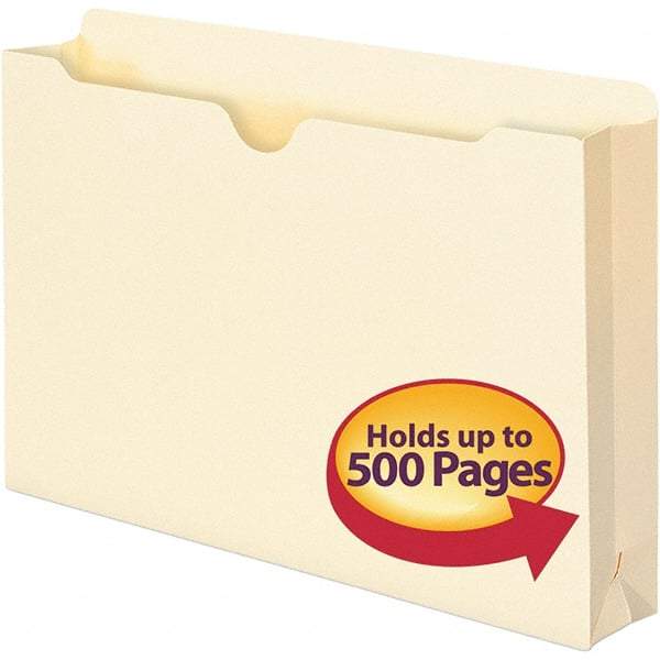 SMEAD - 14-3/4 x 9-1/2", Legal, Manila, File Folders with Top Tab - 11 Point Stock, Straight Tab Cut Location - Apex Tool & Supply