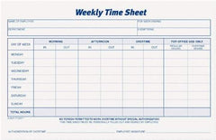 TOPS - 8-1/2" High x 5-1/2" Wide Weekly Time Sheets - Purple, White, Use with Manual Entries - Apex Tool & Supply