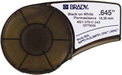 Brady - 0.645" Wide, White Heat Shrinkable Polyolefin Heat Shrink Tubing - For BMP21 Plus Portable Label Printer, IDPAL Handheld Label Maker - Apex Tool & Supply