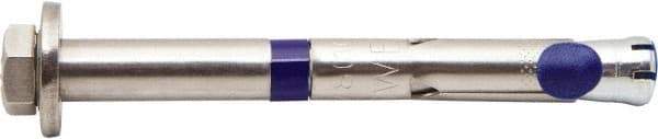 Powers Fasteners - 1/4" Diam, 1/4" Drill, 3" OAL, 2-3/4" Min Embedment Sleeve Concrete Anchor - 304 Stainless Steel, Hex Head, Hex Drive, 3" Thread Length - Apex Tool & Supply