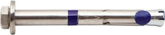 Powers Fasteners - 1/4" Diam, 1/4" Drill, 1-3/4" OAL, 2" Min Embedment Sleeve Concrete Anchor - 304 Stainless Steel, Hex Head, Hex Drive, 1-3/4" Thread Length - Apex Tool & Supply