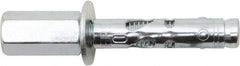 Powers Fasteners - 1/4" Diam, 5/16" Drill, 1-1/2" OAL, 2" Min Embedment Sleeve Concrete Anchor - 1018 Steel, Zinc-Plated Finish, Hex Head, Hex Drive, 1-1/2" Thread Length - Apex Tool & Supply
