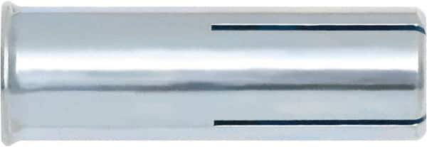 Powers Fasteners - 3/8" Diam, 1/2" Drill, 1-9/16" OAL, Drop-In Concrete Anchor - 1008 Carbon Steel, Zinc-Plated Finish, Hammer Drive, 5/8" Thread Length - Apex Tool & Supply