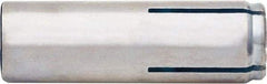 Powers Fasteners - 3/8" Diam, 1/2" Drill, 1-9/16" OAL, Drop-In Concrete Anchor - 1008 Carbon Steel, Zinc-Plated Finish, Hammer Drive, 5/8" Thread Length - Apex Tool & Supply
