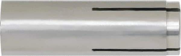 Powers Fasteners - 3/8" Diam, 1/2" Drill, 1-9/16" OAL, Drop-In Concrete Anchor - 316 Stainless Steel, Hammer Drive, 5/8" Thread Length - Apex Tool & Supply