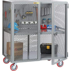 Little Giant - 2,000 Lb Capacity, 1 Shelf, Security Cart - 27" Long x 27" Wide x 56" High - Apex Tool & Supply