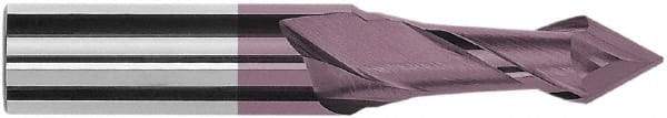 Magafor - 12mm Diam, 0.79" LOC, 2 Flute, 60° Point Angle, Solid Carbide Drill Mill - Hard'X Finish, 2-3/4" OAL, 0.472" Shank Diam - Apex Tool & Supply