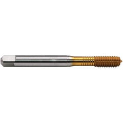 Emuge - 1/4-28 LK-UNF BT Bottoming Thread Forming Tap - High Speed Steel, TiN Finish, 3.15" OAL, 0.669" Thread Length, Right Hand Thread, Series BU93F300 - Apex Tool & Supply