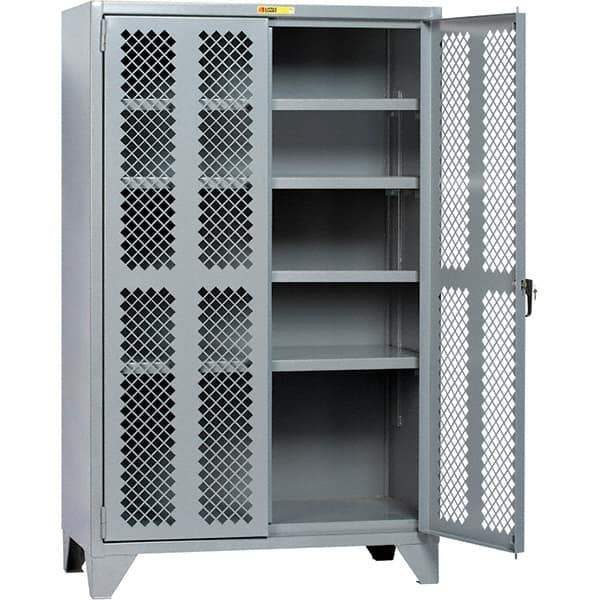 Little Giant - 4 Shelf Storage Cabinet - Steel, 60" Wide x 33" Deep x 78" High - Apex Tool & Supply