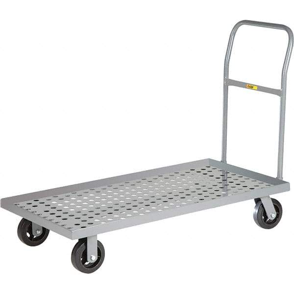 Little Giant - 1,600 Lb Capacity Steel Platform Truck - Steel Deck, 24" OAW, 36" Platform Length, Mold On Rubber Casters - Apex Tool & Supply