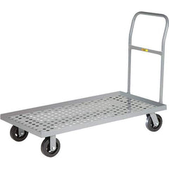 Little Giant - 1,600 Lb Capacity Steel Platform Truck - Steel Deck, 24" OAW, 36" Platform Length, Mold On Rubber Casters - Apex Tool & Supply